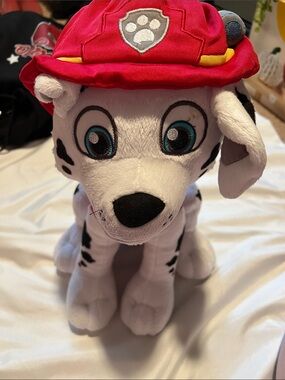 Paw Patrol Marshall Plush Dog Toy - Red Hat, White & Black Dalmatian